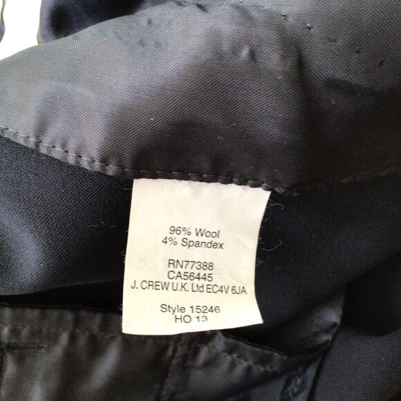 J Crew Favorite Fit Tollegno 1900 Made in Italy Navy Wool Blend Trousers Sz 8 - Picture 6 of 6